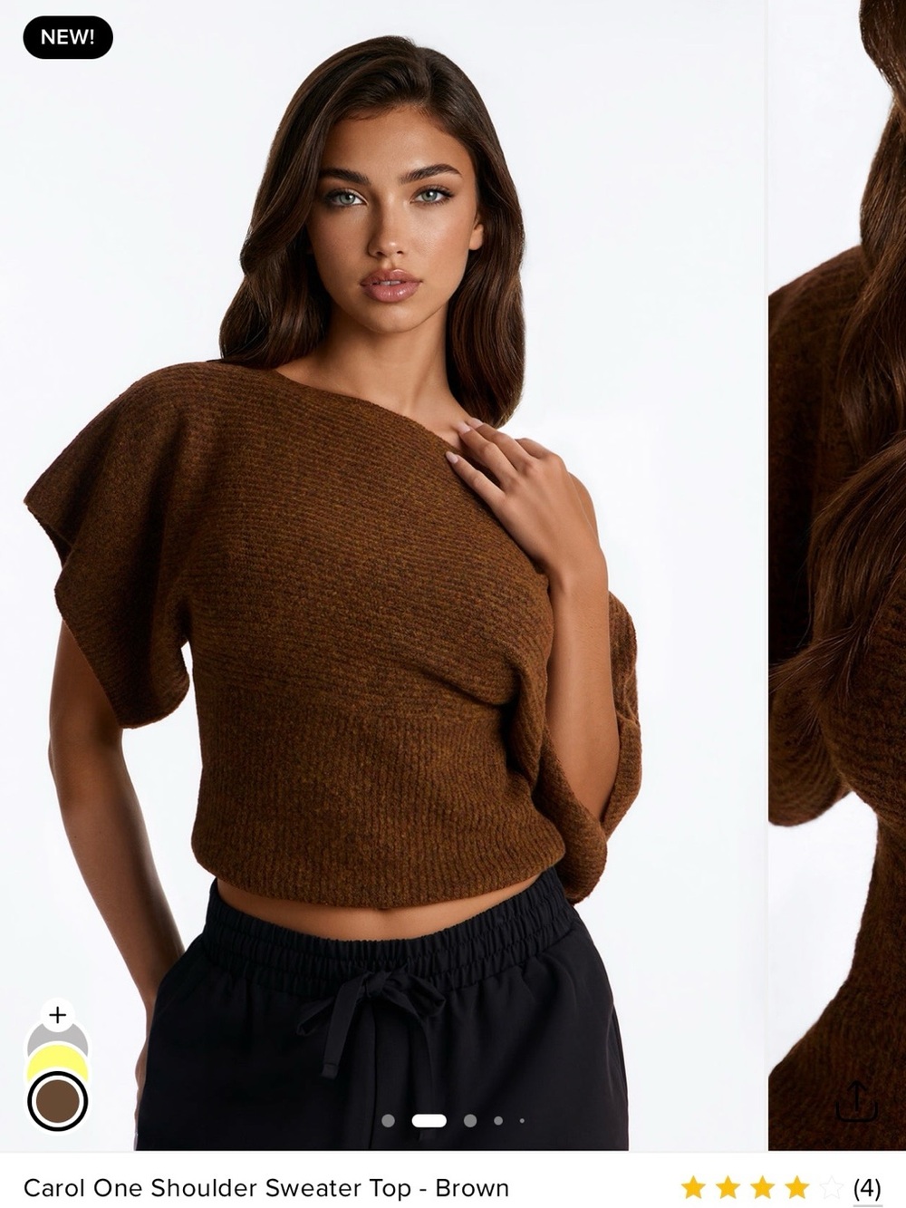Fashion nova brown off shoulder sweater top size Small